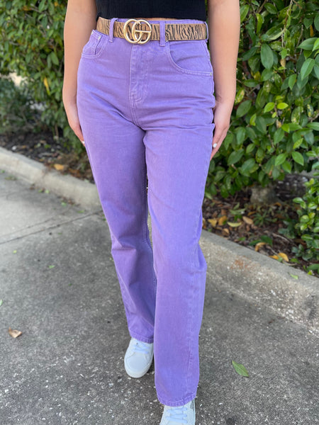 Purple Straight Leg Jeans – Elm Boutique