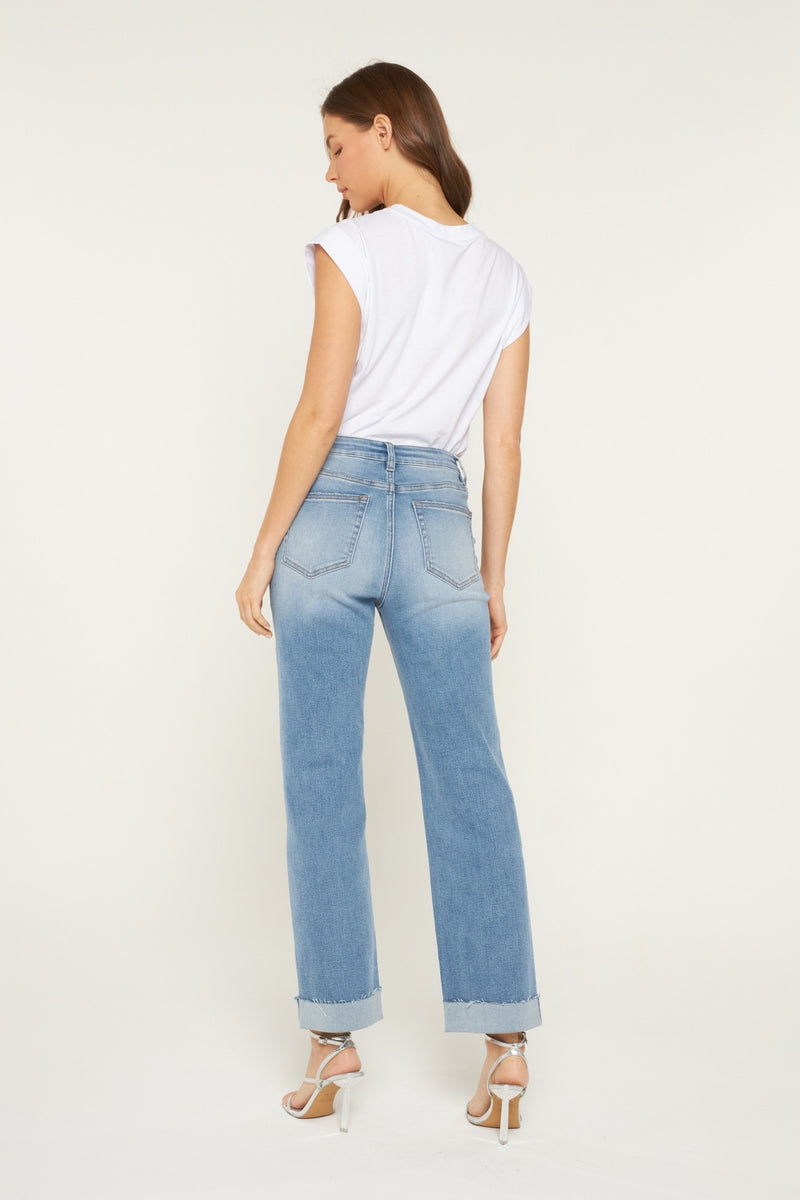 HR Cuffed Straight Leg Denim