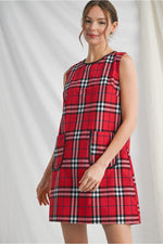 Red Plaid Shift Dress