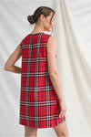 Red Plaid Shift Dress