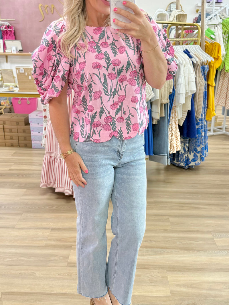 Pink Floral Top