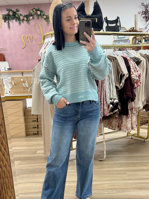 Two-Tone Cropped Sweater