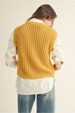 Mustard Gold Button Vest