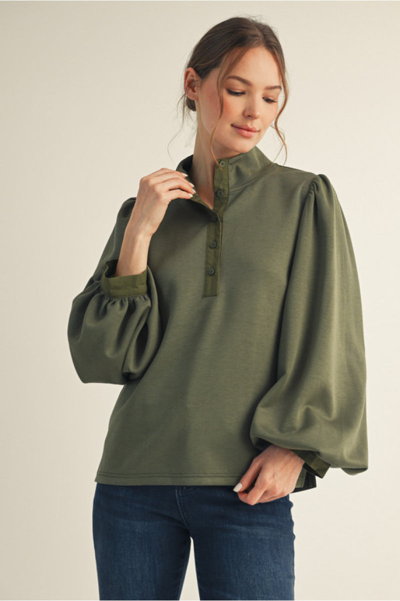 Long Balloon Sleeve Top