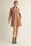 Solid Mock Neck Dress
