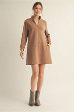 Solid Mock Neck Dress
