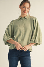 Striped Button Front Top