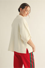 3/4 Sleeve Mock Neck Sweater