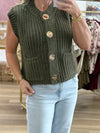 Olive Button Knit Vest