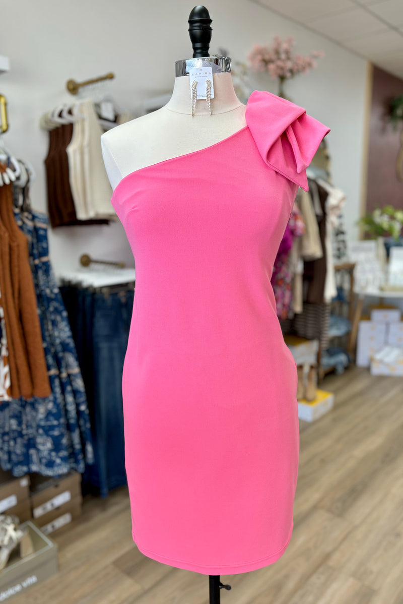 Bubble Pink One Shoulder Dress