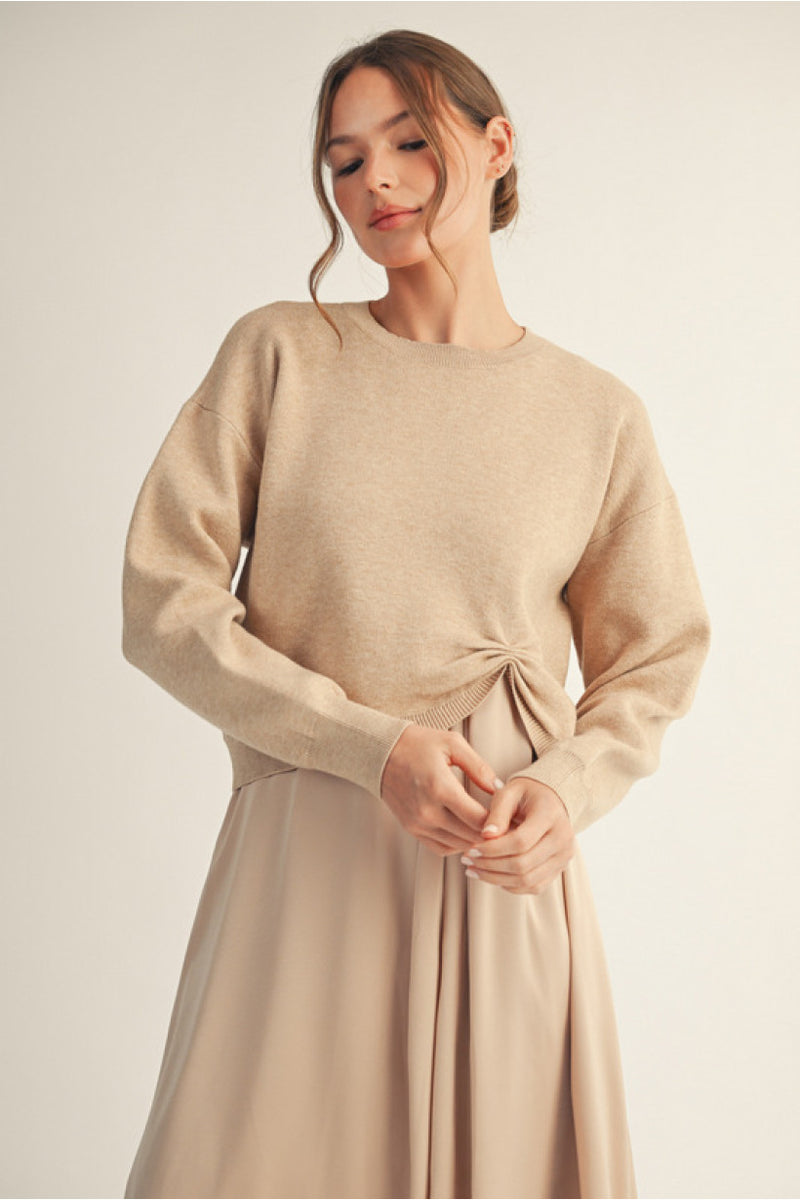 Tan Cropped Sweater