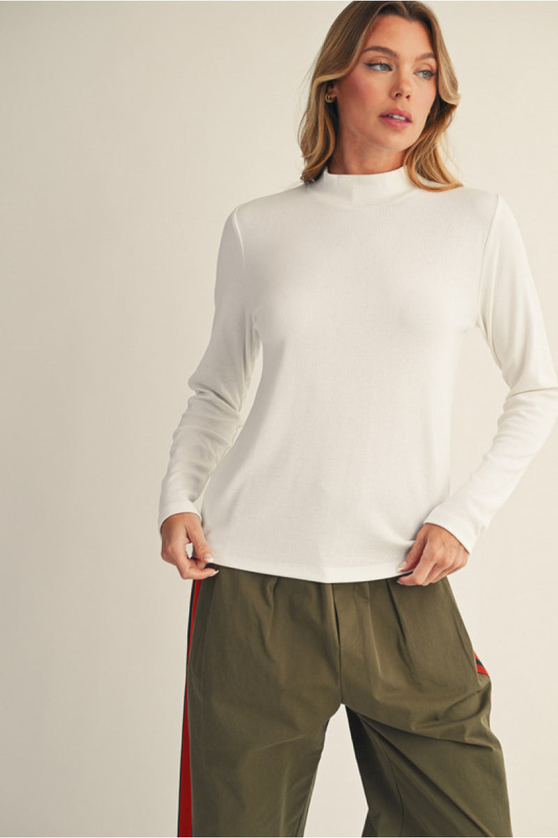 Long Sleeve Mock Neck Top