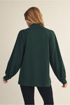 Hunter Green Balloon Sleeve Top