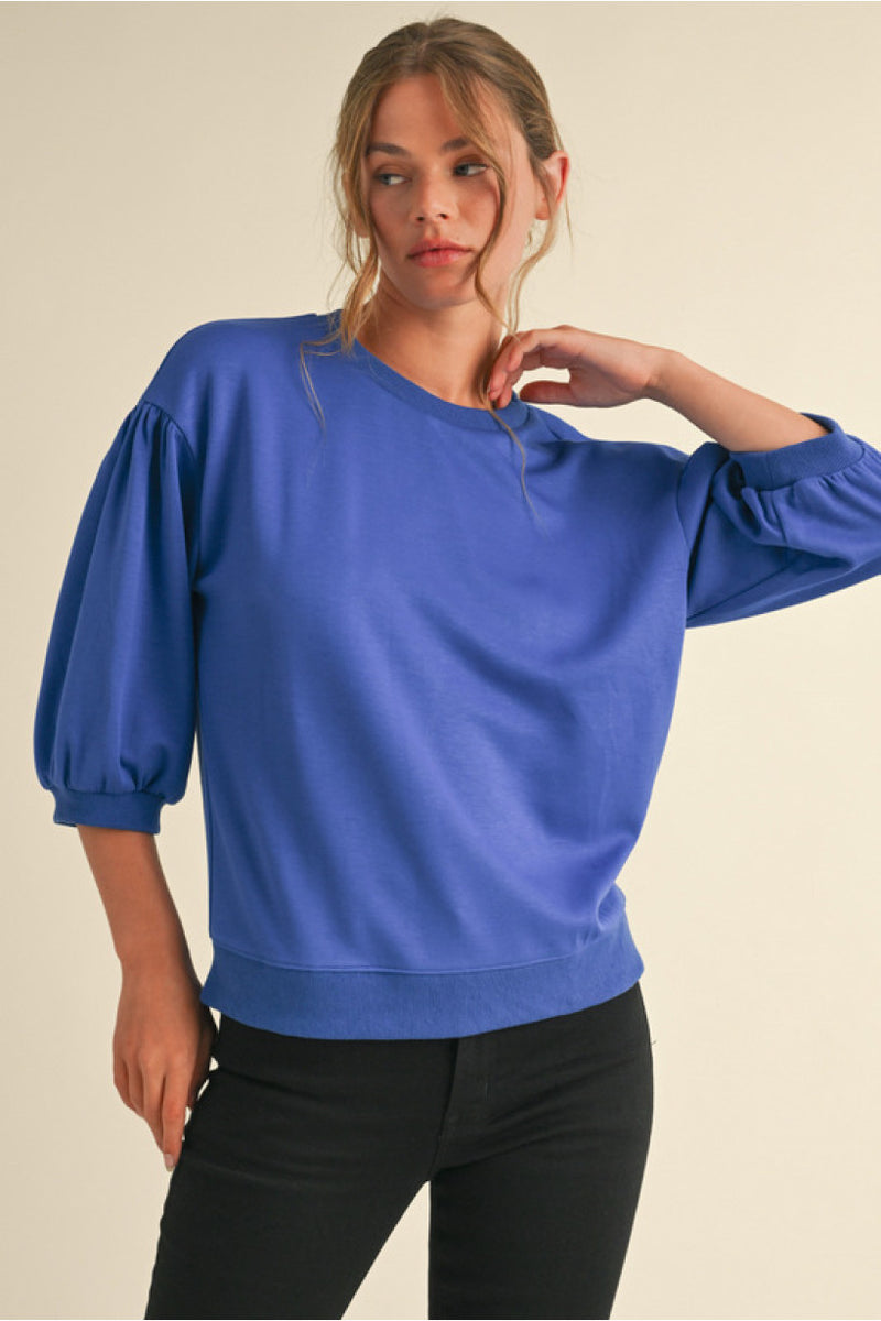 Royal 3/4 Sleeve Top