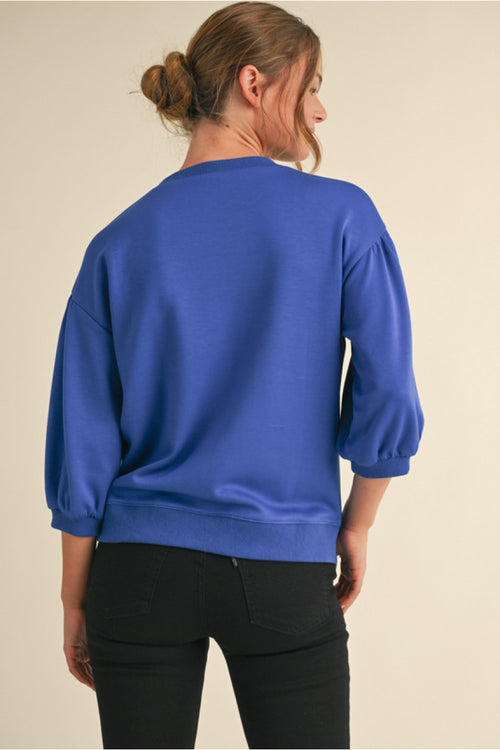 Royal 3/4 Sleeve Top
