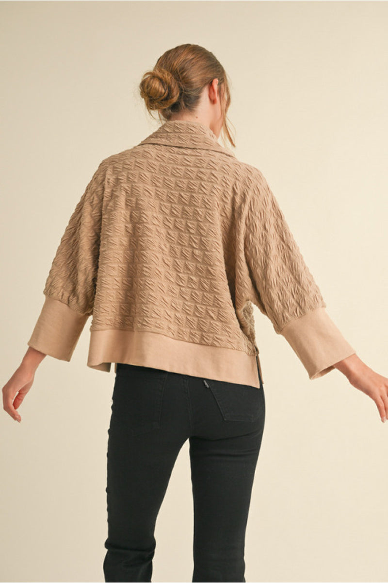 Taupe 3/4 Sleeve Top