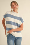Denim/White Sweater Top