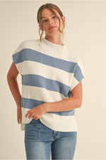 Denim/White Sweater Top