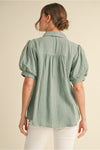 Sage Gauze Top