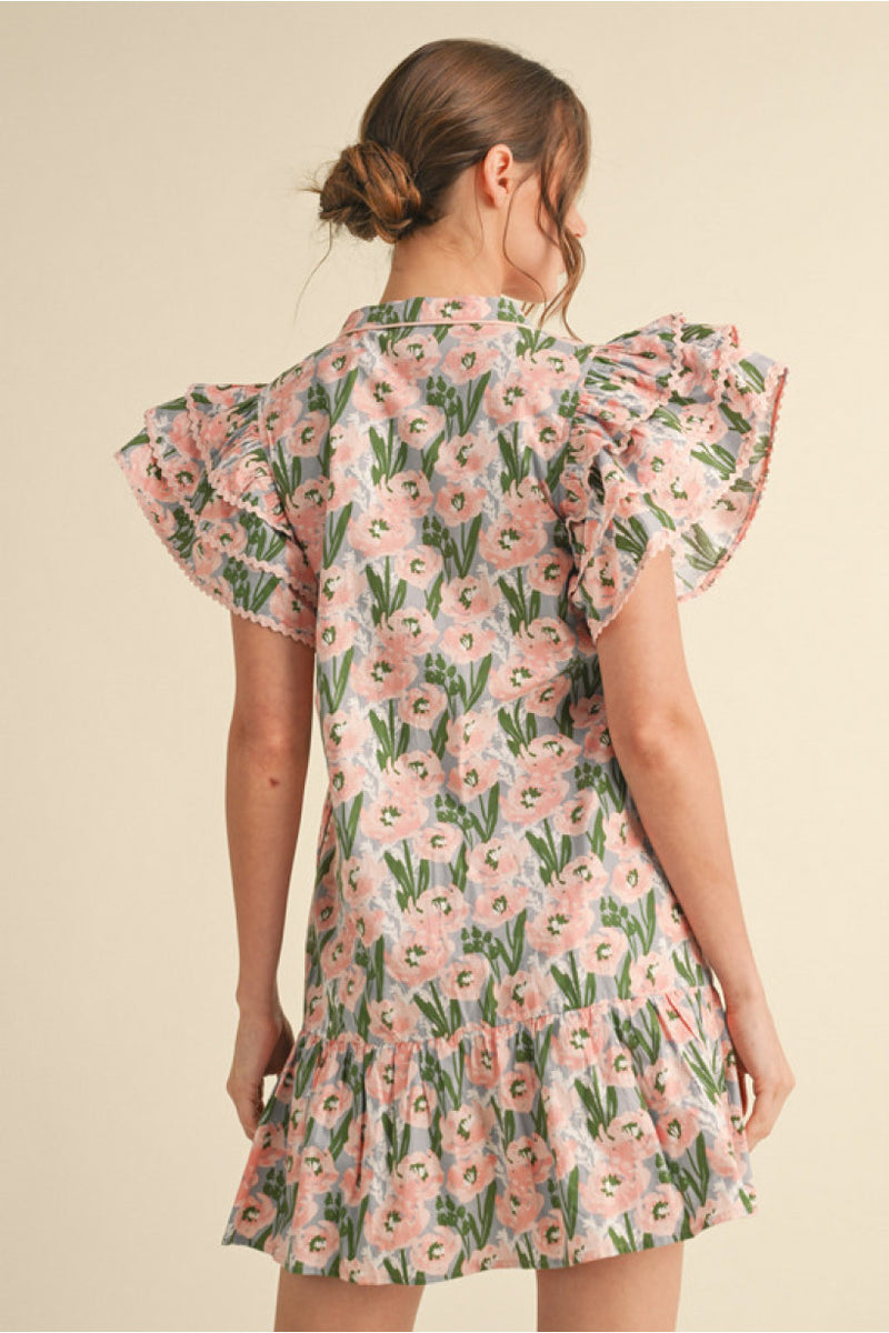 Floral Button Front Dress