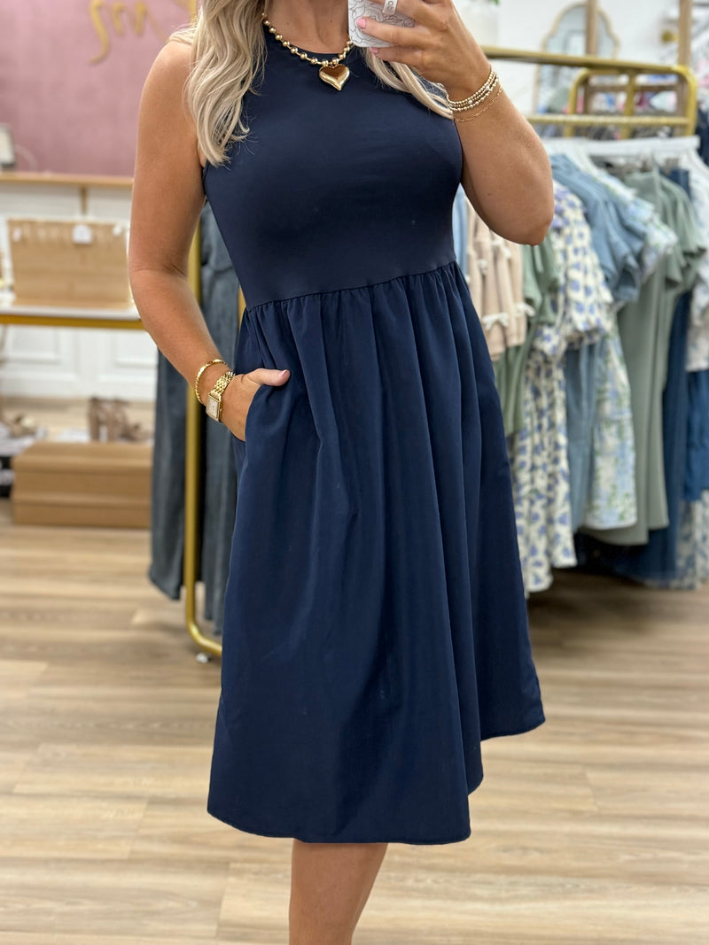 Navy Midi Dress