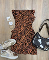 Tiger Print Ruffle Mini Dress