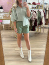 Striped Button Front Top