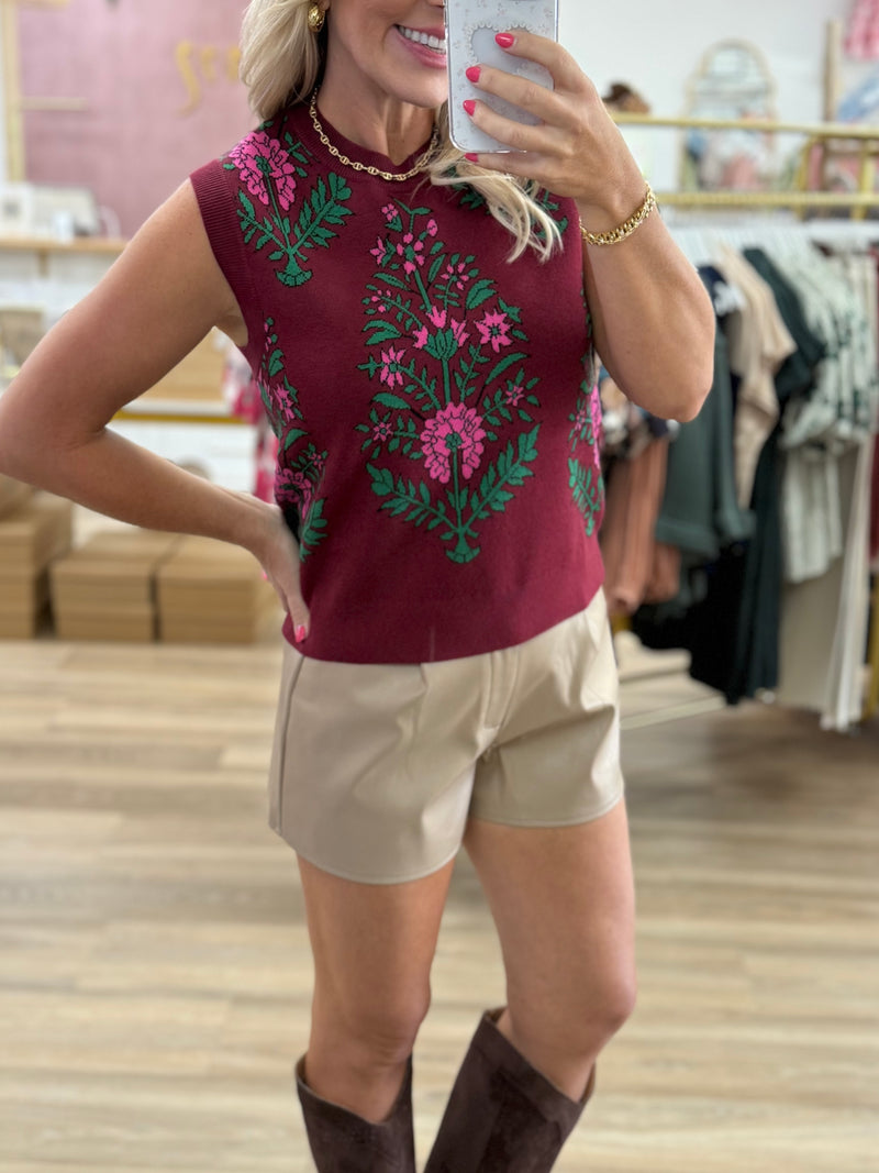 Burgundy Sweater Vest