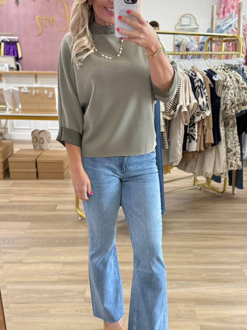 Olive 3/4 Sleeve Top