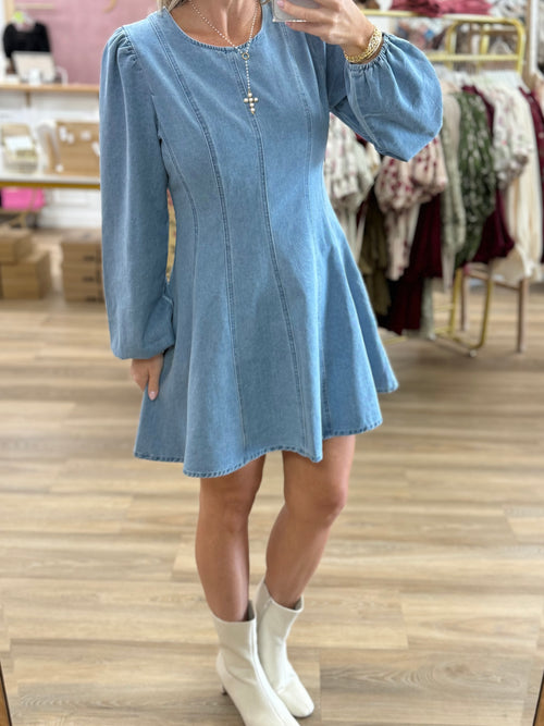 Long Sleeve Denim Dress