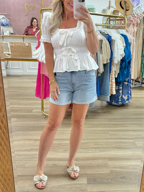 Solid Peplum Top