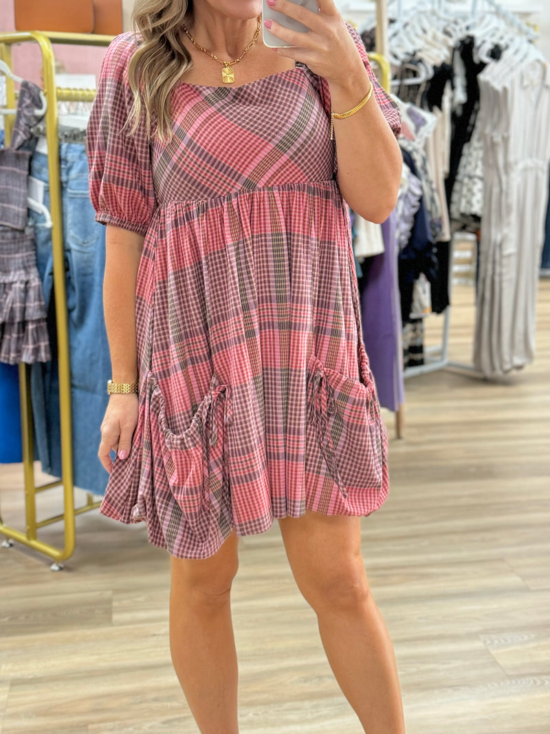 Mauve Plaid Dress