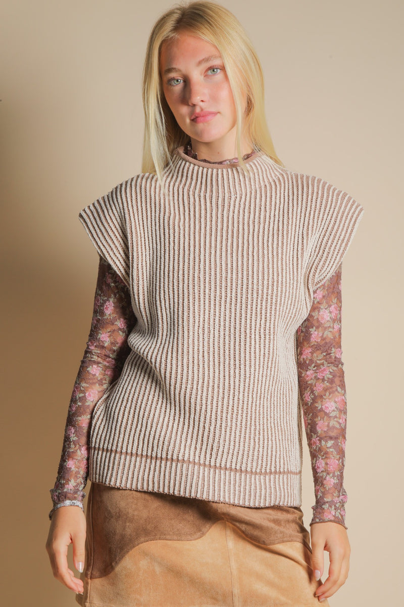 Mocha Ribbed Vest