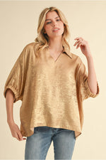 Gold Metallic Dolman Top