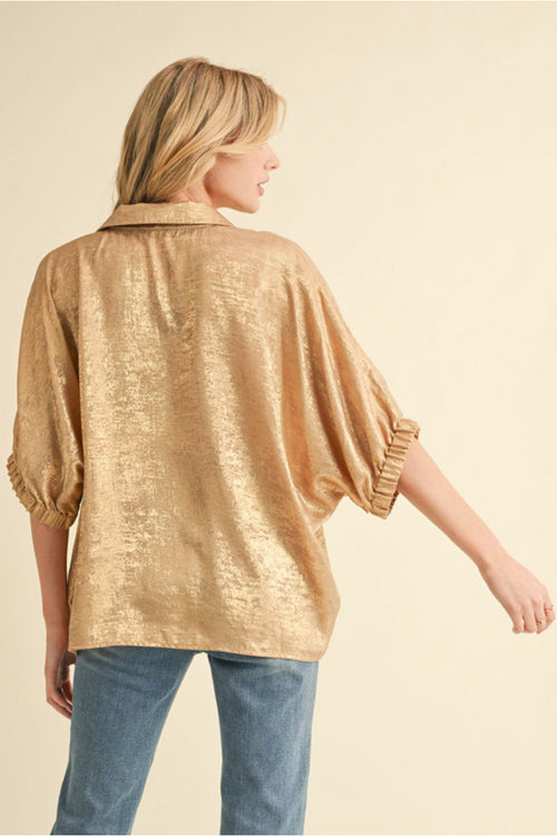 Gold Metallic Dolman Top