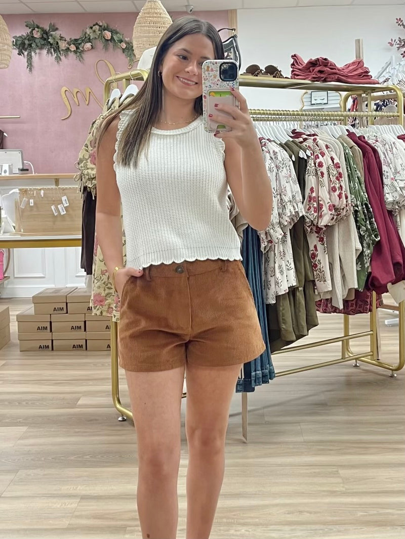 Camel Corduroy Shorts