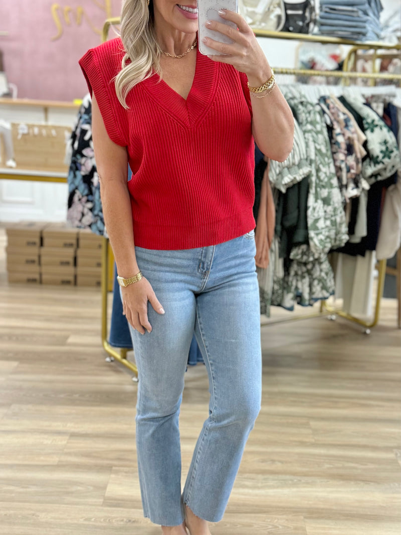 Red Sweater Vest