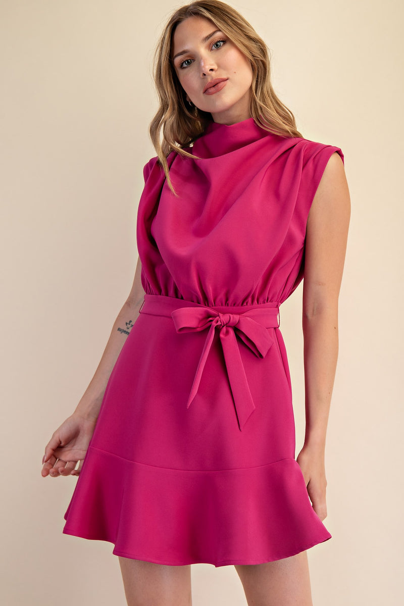 Cowl Neck Sleeveless Dress