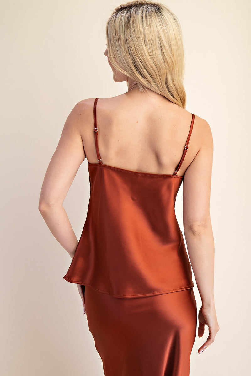Satin Cowl Neck Cami