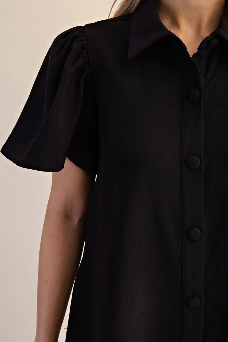 Black Button Down Dress