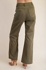 Olive Suede Peplum Set