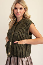 Olive Button Knit Vest