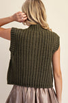 Olive Button Knit Vest