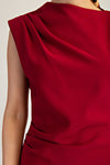 Burgundy Boat Neck Dress