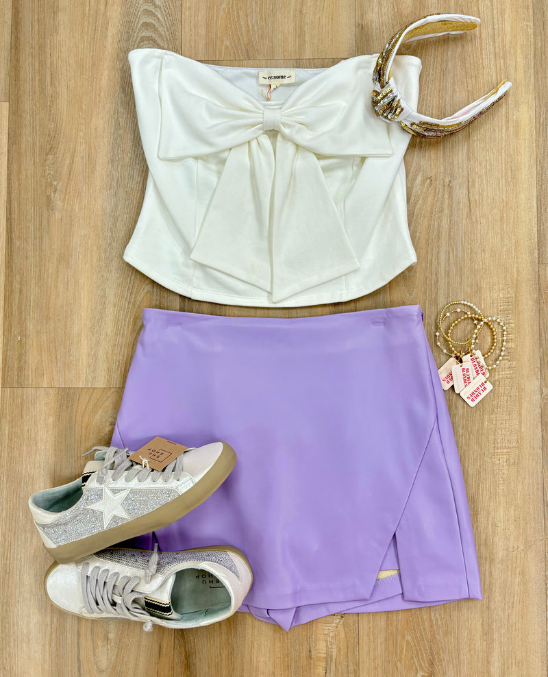 Lavender Leather Skort