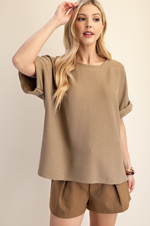 Dolman Sleeve Solid Top