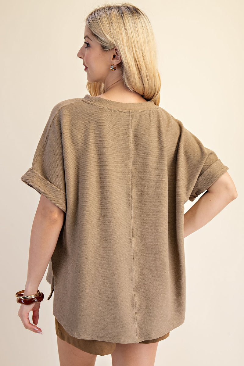 Dolman Sleeve Solid Top