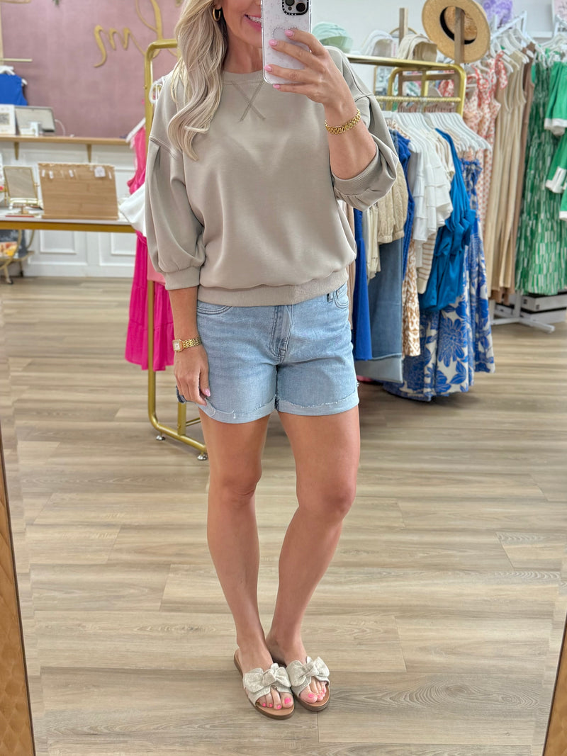 Pleated Sleeve Top