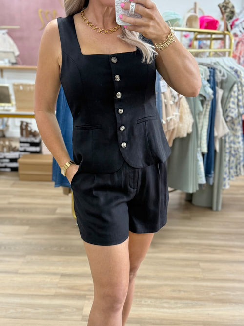 Black Tencel Shorts