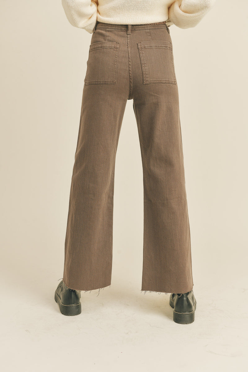 Brown Wide Leg Denim